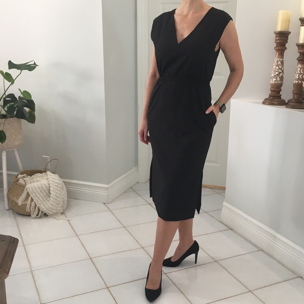 J Crew perforated drapey crepe dress